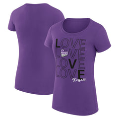Sacramento Kings G-III 4Her by Carl Banks Women's Super-Slim Fit Lightweight Basketball Love T-Shirt