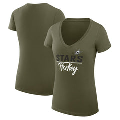NHL Dallas Stars G-III 4Her by Carl Banks Women's Super-Slim Fit Lightweight Team Sport V-Neck T-Shirt