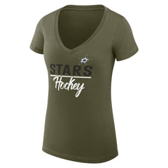 NHL Dallas Stars G-III 4Her by Carl Banks Women's Super-Slim Fit Lightweight Team Sport V-Neck T-Shirt