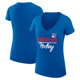 NHL New York Rangers G-III 4Her by Carl Banks Women's Super-Slim Fit Lightweight Team Sport V-Neck T-Shirt