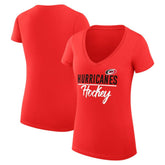 NHL Carolina Hurricanes G-III 4Her by Carl Banks Women's Super-Slim Fit Lightweight Graphic V-Neck T-Shirt