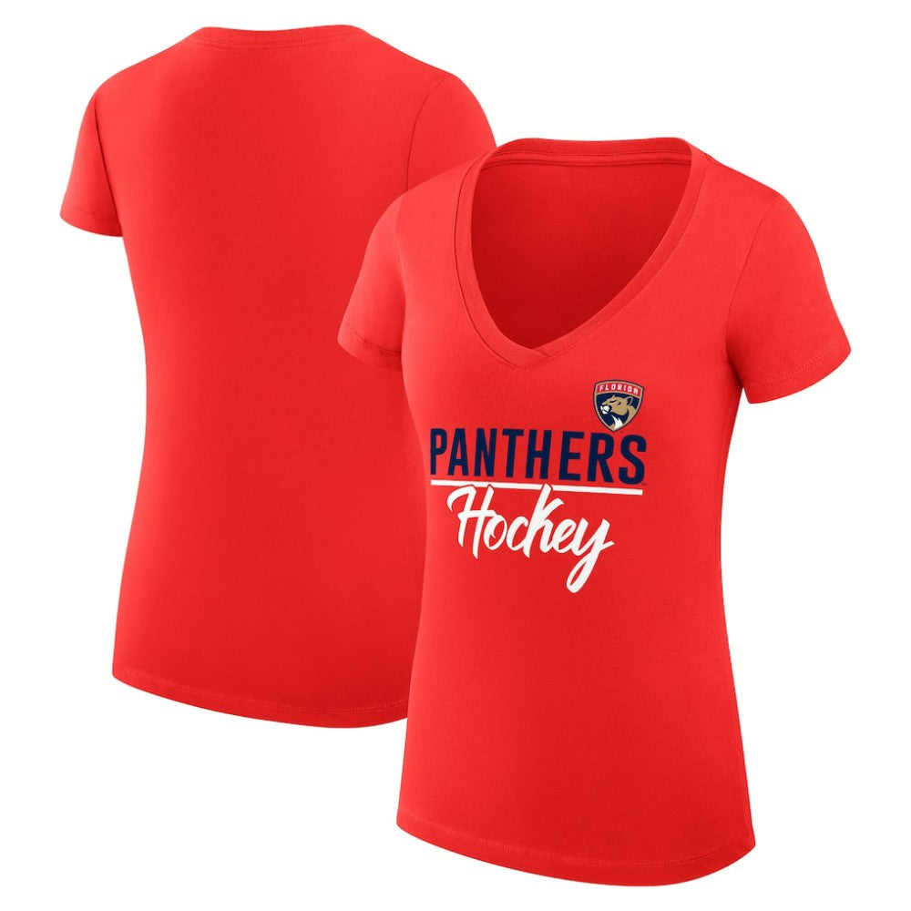 NHL Florida Panthers G-III 4Her by Carl Banks Women's Super-Slim Fit Lightweight Graphic V-Neck T-Shirt