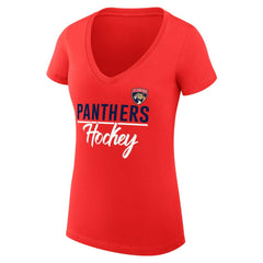 NHL Florida Panthers G-III 4Her by Carl Banks Women's Super-Slim Fit Lightweight Graphic V-Neck T-Shirt
