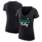 NHL Dallas Stars G-III 4Her by Carl Banks Women's Super-Slim Fit Lightweight Graphic V-Neck T-Shirt