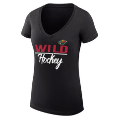NHL Minnesota Wild G-III 4Her by Carl Banks Women's Super-Slim Fit Lightweight Graphic V-Neck T-Shirt