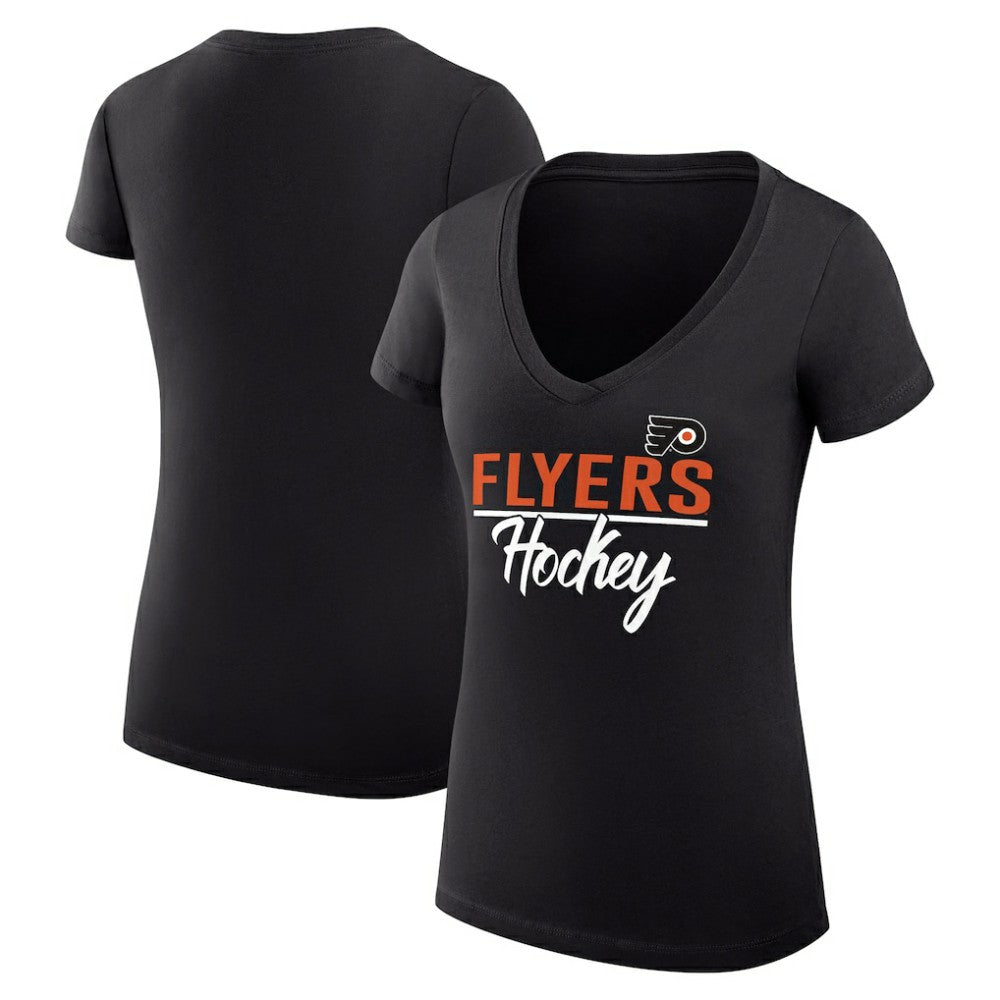 NHL Philadelphia Flyers G-III 4Her by Carl Banks Women's Super-Slim Fit Lightweight Graphic V-Neck T-Shirt