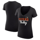 NHL Philadelphia Flyers G-III 4Her by Carl Banks Women's Super-Slim Fit Lightweight Graphic V-Neck T-Shirt