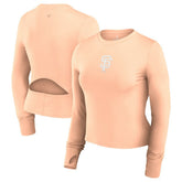 Pink San Francisco Giants Fanatics Women's Studio Fitted Long Sleeve Gym Top