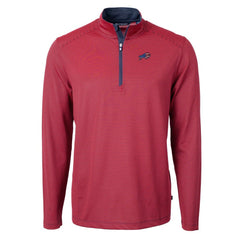 Cutter & Buck Virtue Eco Pique Micro Stripe Recycled Quarter-Zip Pullover Top - Buffalo Bills Pullover