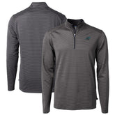 Cutter & Buck Virtue Eco Pique Micro Stripe Recycled Quarter-Zip Pullover Top - Carolina Panthers Pullover