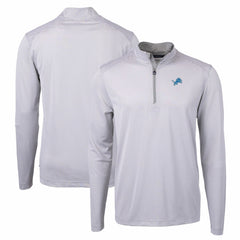 Cutter & Buck Virtue Eco Pique Micro Stripe Recycled Quarter-Zip Pullover Top - Detroit Lions Pullover