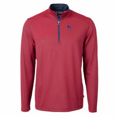 Cutter & Buck Virtue Eco Pique Micro Stripe Recycled Quarter-Zip Pullover Top - Houston Texans Pullover