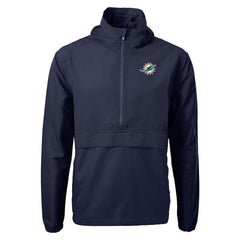 Cutter & Buck Charter Eco Recycled Anorak Half-Zip Jacket - Miami Dolphins Jackets