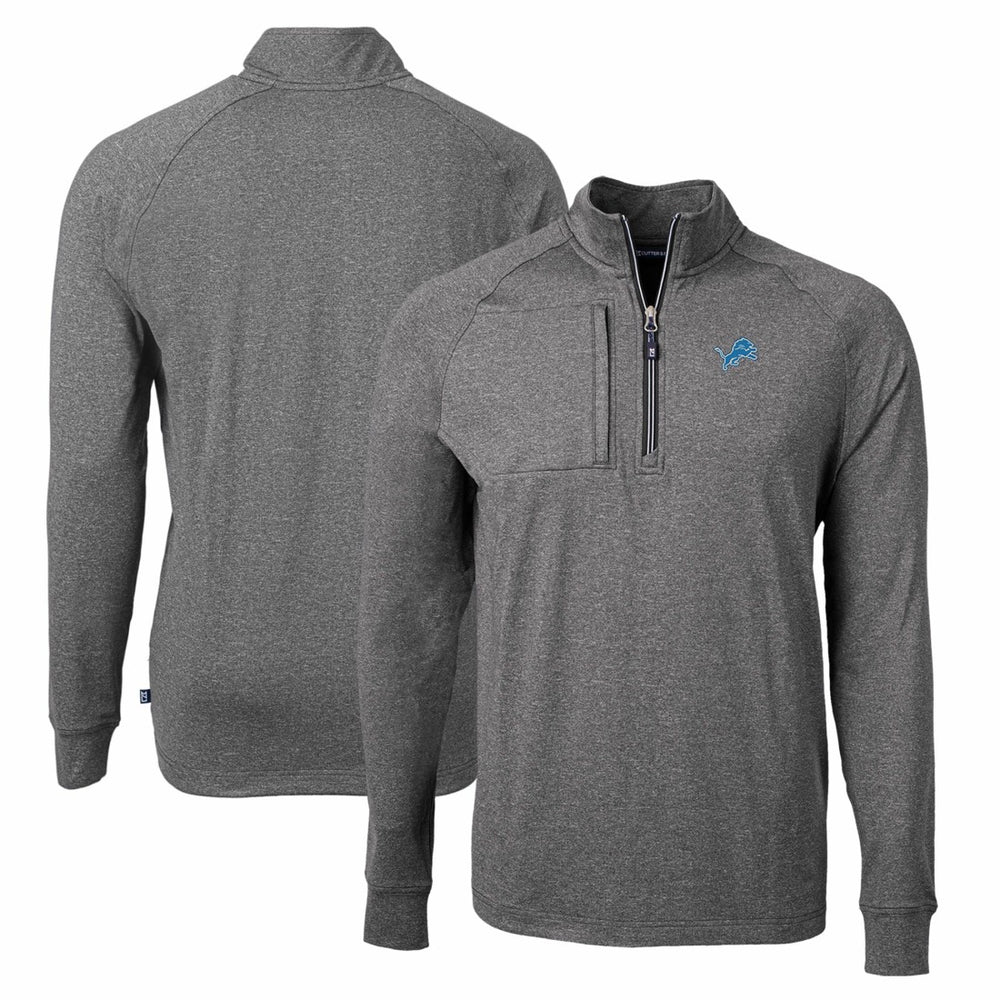 Cutter & Buck Adapt Eco Knit Quarter-Zip Pullover Top - Detroit Lions Pullover