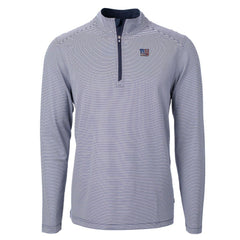 Cutter & Buck Virtue Eco Pique Micro Stripe Recycled Quarter-Zip Pullover Top - New York Giants Pullover