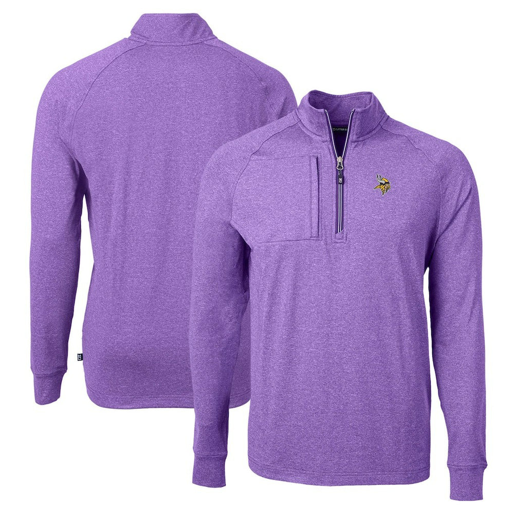 Cutter & Buck Adapt Eco Knit Quarter-Zip Pullover Top - Minnesota Vikings Pullover