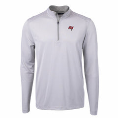 Cutter & Buck Virtue Eco Pique Micro Stripe Recycled Quarter-Zip Pullover Top - Tampa Bay Buccaneers Pullover