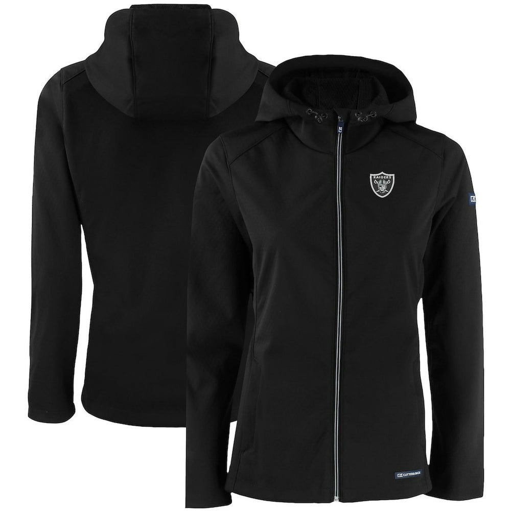 Cutter & Buck Women's Evoke Eco Softshell Recycled Full-Zip Hooded Jacket - Las Vegas Raiders Jackets