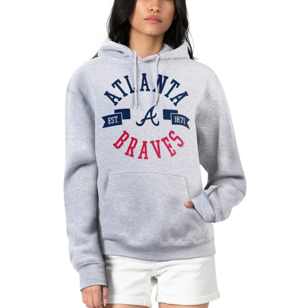 Heather Gray Atlanta Braves G-III 4Her by Carl Banks Women's City Graphic Pullover Hoodie