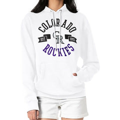 White Colorado Rockies G-III 4Her by Carl Banks Women's City Graphic Pullover Hoodie
