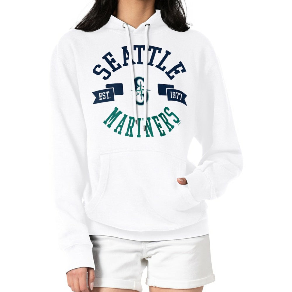 White Seattle Mariners G-III 4Her by Carl Banks Women's City Graphic Pullover Hoodie