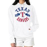 White Texas Rangers G-III 4Her by Carl Banks Women's City Graphic Pullover Hoodie