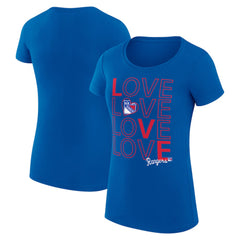 NHL New York Rangers G-III 4Her by Carl Banks Women's Super-Slim Fit Lightweight Hockey Love T-Shirt