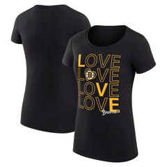 NHL Boston Bruins G-III 4Her by Carl Banks Women's Super-Slim Fit Lightweight Hockey Love T-Shirt
