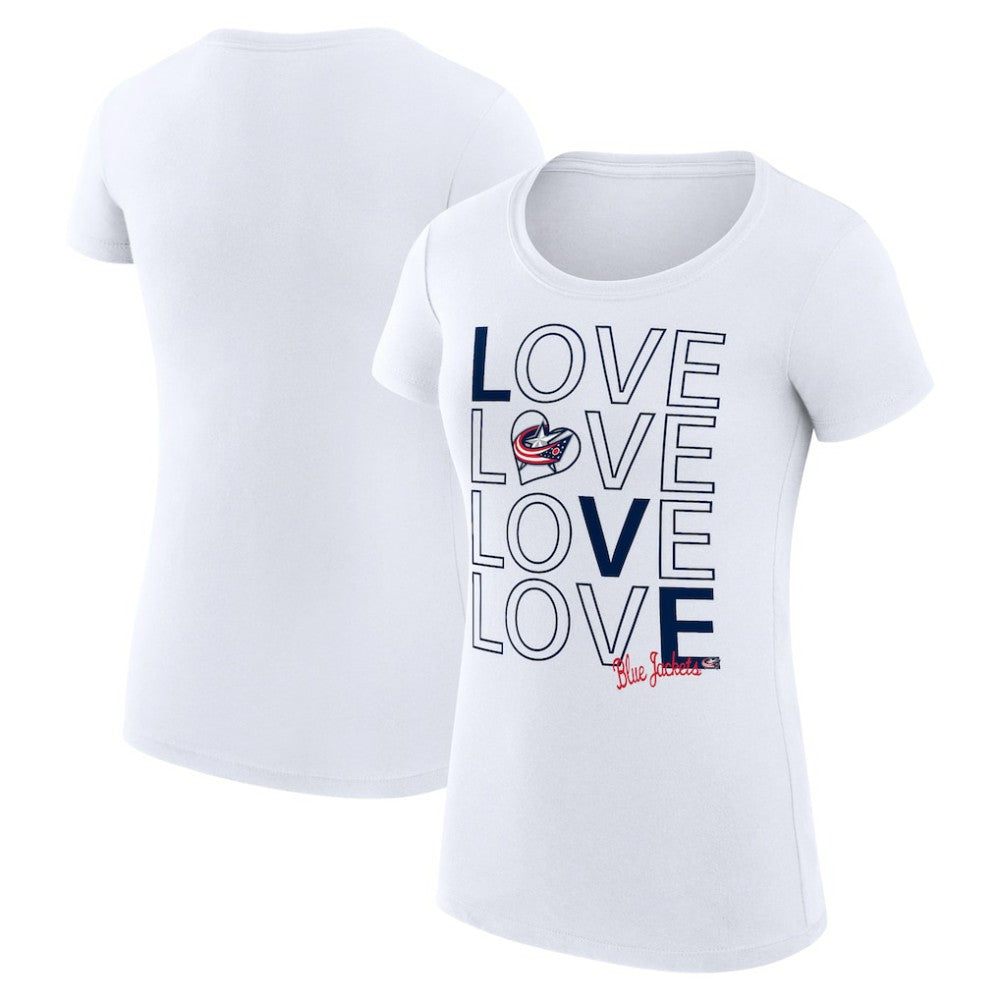 NHL Columbus Blue Jackets G-III 4Her by Carl Banks Women's Super-Slim Fit Lightweight Hockey Love T-Shirt