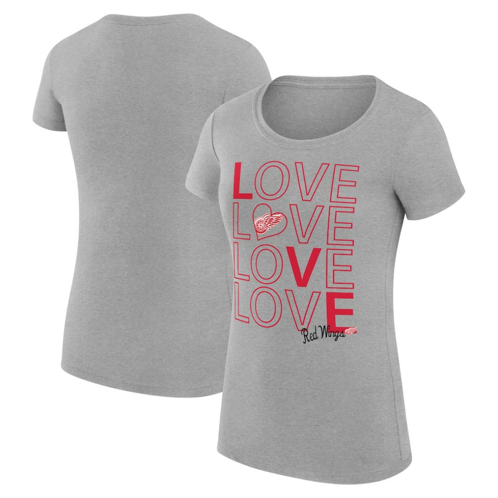 NHL Detroit Red Wings G-III 4Her by Carl Banks Women's Super-Slim Fit Lightweight Hockey Love T-Shirt