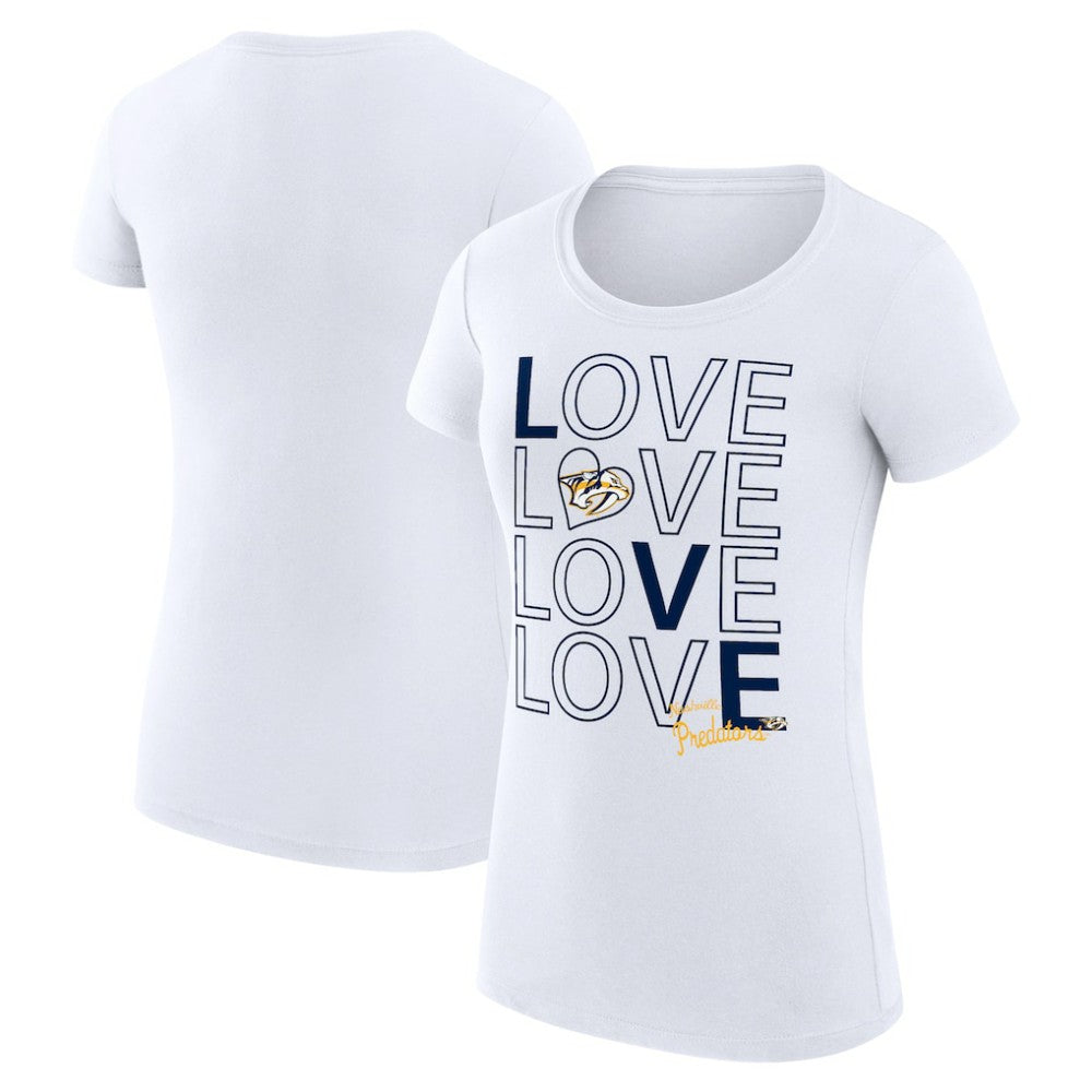 NHL Nashville Predators G-III 4Her by Carl Banks Women's Super-Slim Fit Lightweight Hockey Love T-Shirt