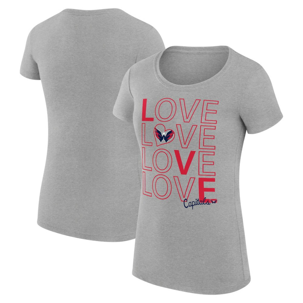 NHL Washington Capitals G-III 4Her by Carl Banks Women's Super-Slim Fit Lightweight Hockey Love T-Shirt