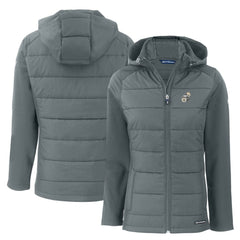 Cutter & Buck Women's Throwback Evoke Hybrid Eco Softshell Recycled Full-Zip Hoodie Jacket - New Orleans Saints Hoodies