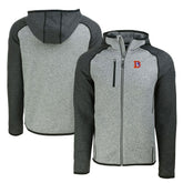 Cutter & Buck Throwback Mainsail Sweater-Knit Full-Zip Hoodie - Denver Broncos Hoodies