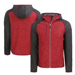 Cutter & Buck Throwback Mainsail Sweater-Knit Full-Zip Hoodie - San Francisco 49ers Hoodies