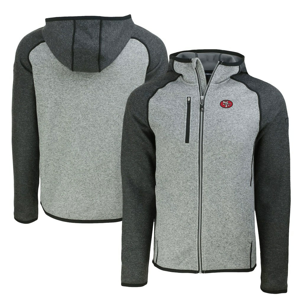 Cutter & Buck Throwback Mainsail Sweater-Knit Full-Zip Hoodie - San Francisco 49ers Hoodies