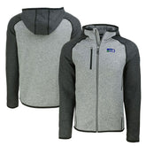Cutter & Buck Throwback Mainsail Sweater-Knit Full-Zip Hoodie - Seattle Seahawks Hoodies