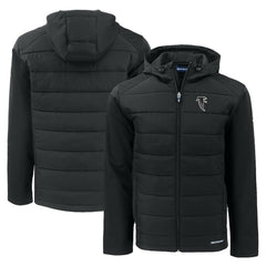 Cutter & Buck Throwback Evoke Hybrid Eco Softshell Recycled Full-Zip Hoodie Jacket - Atlanta Falcons Hoodies