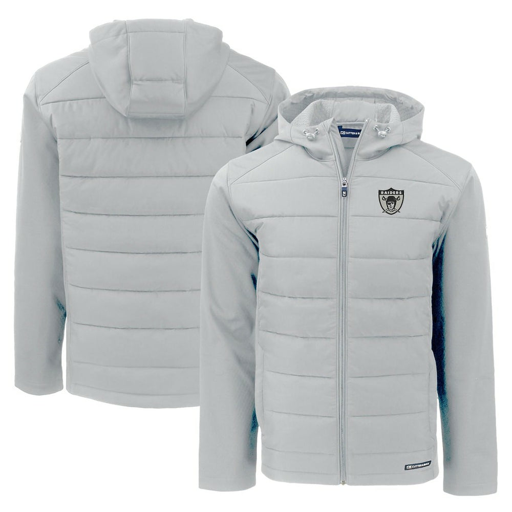 Cutter & Buck Throwback Evoke Hybrid Eco Softshell Recycled Full-Zip Hoodie Jacket - Las Vegas Raiders Hoodies