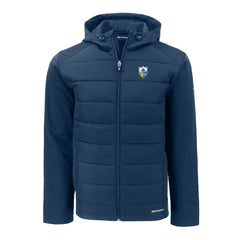 Cutter & Buck Throwback Evoke Hybrid Eco Softshell Recycled Full-Zip Hoodie Jacket - Los Angeles Chargers Hoodies