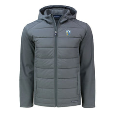 Cutter & Buck Throwback Evoke Hybrid Eco Softshell Recycled Full-Zip Hoodie Jacket - Los Angeles Chargers Hoodies