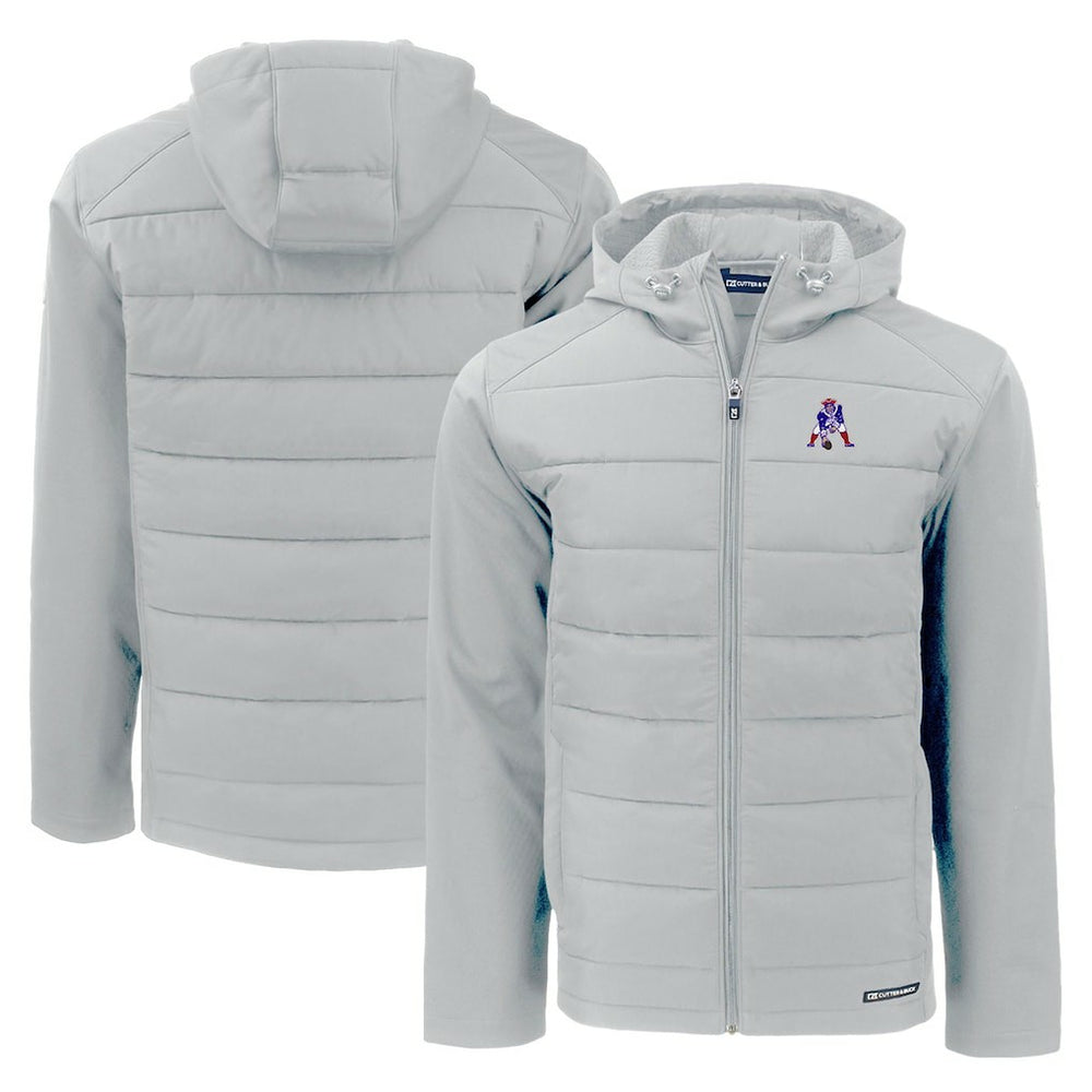 Cutter & Buck Throwback Evoke Hybrid Eco Softshell Recycled Full-Zip Hoodie Jacket - New England Patriots Hoodies