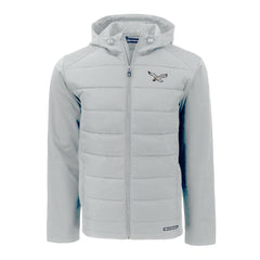Cutter & Buck Throwback Evoke Hybrid Eco Softshell Recycled Full-Zip Hoodie Jacket - Philadelphia Eagles Hoodies