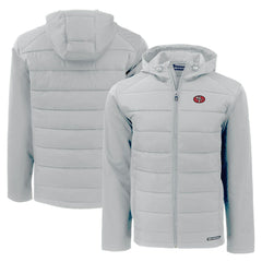 Cutter & Buck Throwback Evoke Hybrid Eco Softshell Recycled Full-Zip Hoodie Jacket - San Francisco 49ers Hoodies
