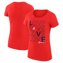 Red Atlanta Braves G-III 4Her by Carl Banks Women's Super-Slim Fit Lightweight Love Graphic Team T-Shirt