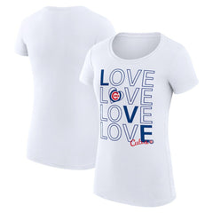 White Chicago Cubs G-III 4Her by Carl Banks Women's Super-Slim Fit Lightweight Love Graphic Team T-Shirt
