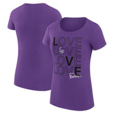 Purple Colorado Rockies G-III 4Her by Carl Banks Women's Super-Slim Fit Lightweight Love Graphic Team T-Shirt