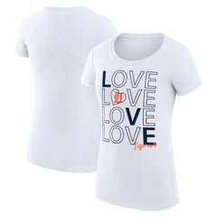 White Detroit Tigers G-III 4Her by Carl Banks Women's Super-Slim Fit Lightweight Love Graphic Team T-Shirt