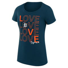 Navy Detroit Tigers G-III 4Her by Carl Banks Women's Super-Slim Fit Lightweight Love Graphic Team T-Shirt