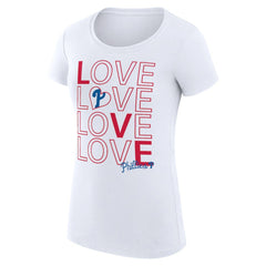 White Philadelphia Phillies G-III 4Her by Carl Banks Women's Super-Slim Fit Lightweight Love Graphic Team T-Shirt